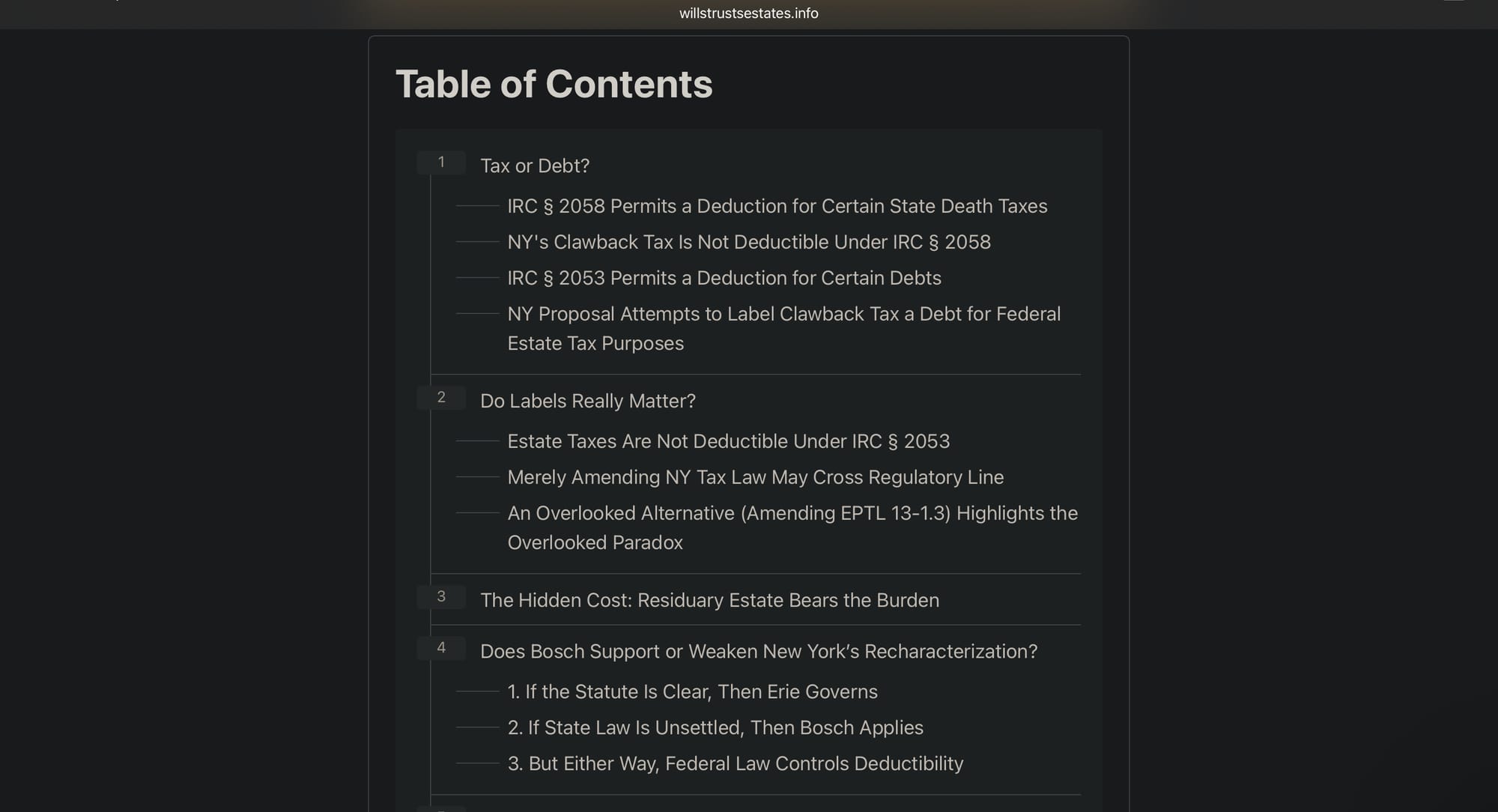 New TOC in Context