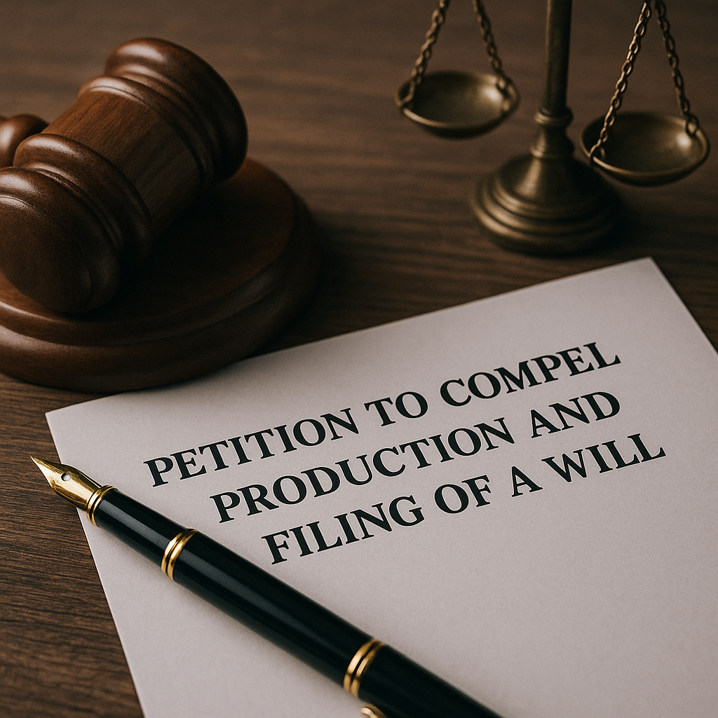 ๐ NY: Sample Petition to Compel the Production and Filing of a Will